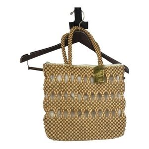 Vintage Magid Wooden Beaded Handbag Purse